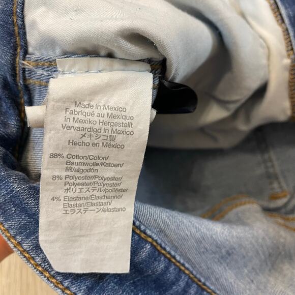 Madewell Curvy High Rise Skinny Jeans Women’s 30 Distressed Raw Hem Cropped Blue - Picture 5 of 11